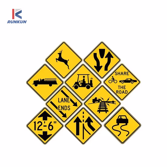 Señal de advertencia de tráfico de diseño personalizado Señal de tráfico por delante de obras en carretera