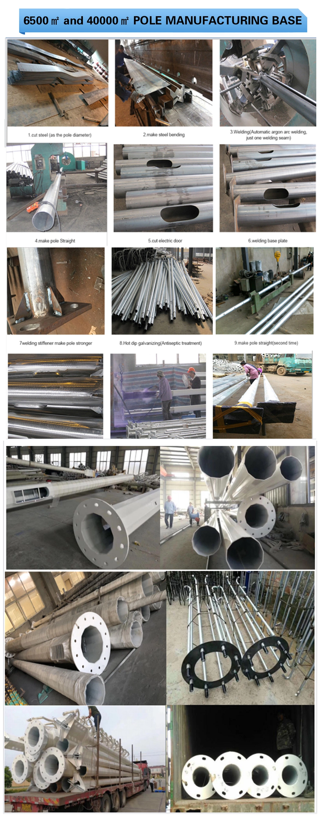 CE, CCC High Wind Resistant Octagonal HDG 20m 25m 30m 35m 40m High Mast Lighting Pole for Stadium