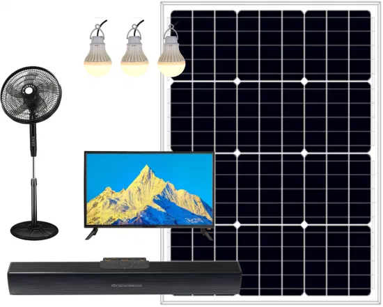 DC 32 pulgadas Smart TV 2 uds luces LED barra de sonido ventilador de CC Panel Solar para sistema portátil fuera de la red para entretenimiento de acampada salvaje o rural